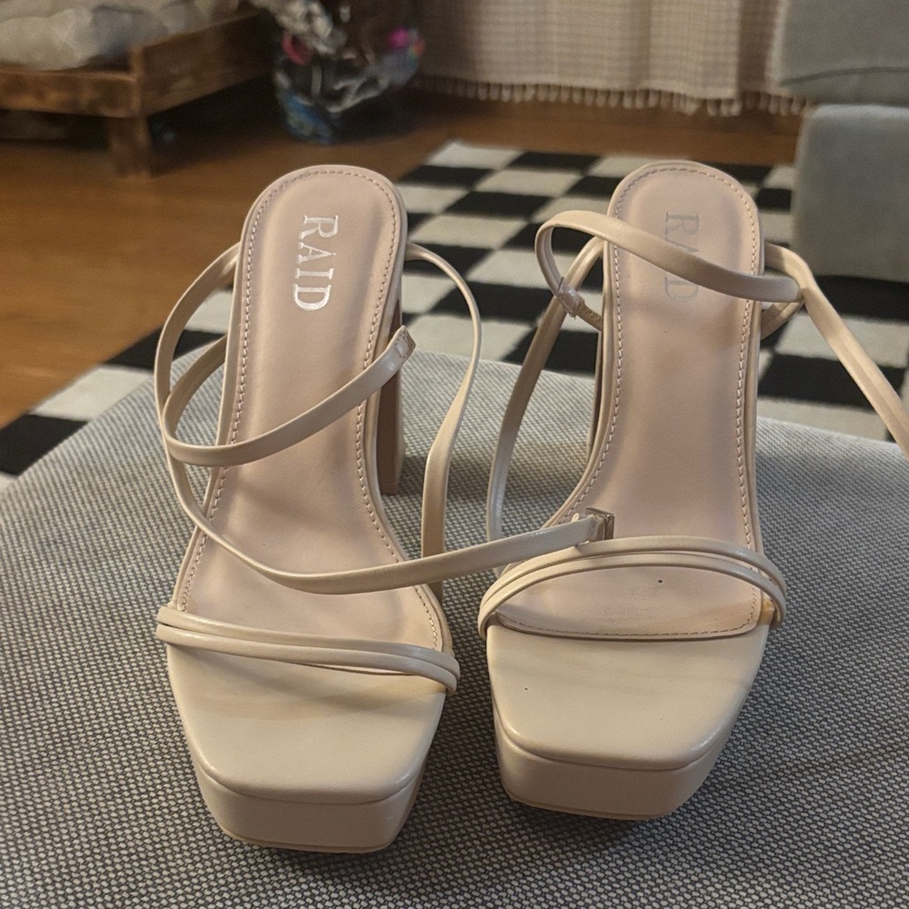 Women's Cream Strappy Heels